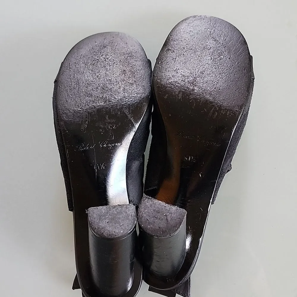 Robert Clergerie Lioro Suede and Leather Heels